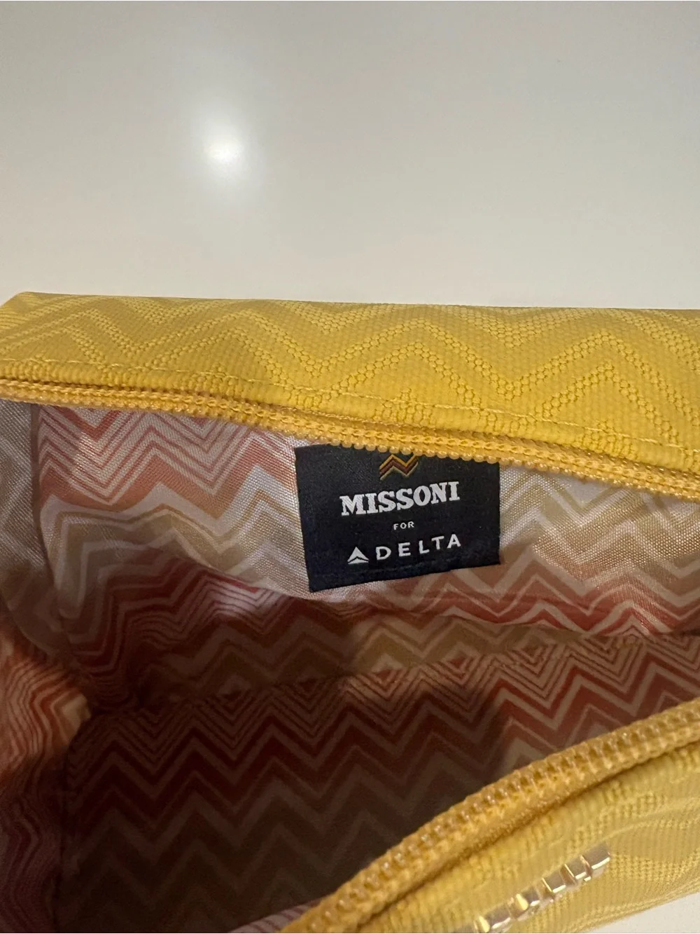 Missoni Yellow Chevron Toiletry Pouch